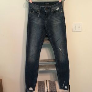 Lucky Brand Low Rise Destructed Stella Skinny - medium wash